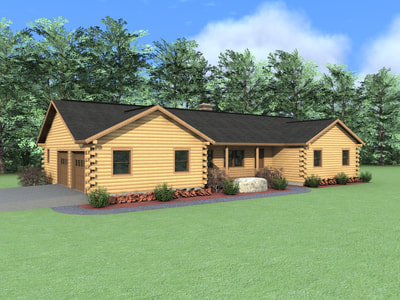 THE BREWSTER (03W0004) Real Log Homes rendering