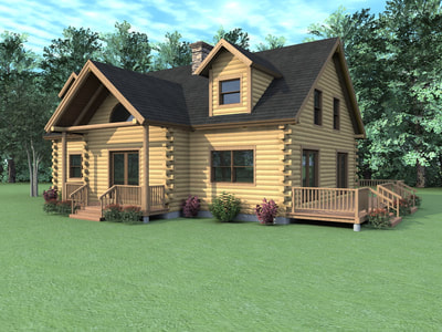 THE CLAREMONT (03W0010) Real Log Homes rendering