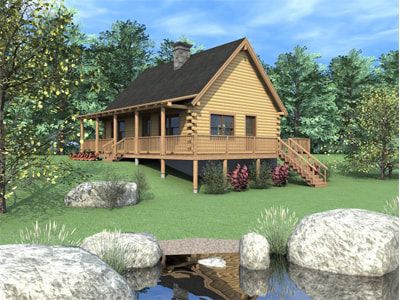ROCKVILLE (03W0019) Real Log Homes rendering