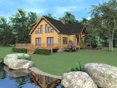 MENDON (03W0022) Real Log Homes rendering