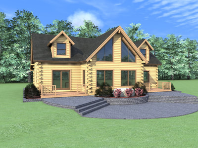 THE SHERIDAN Real Log Homes rendering