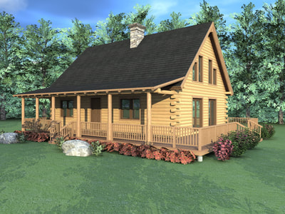 THE SONORA (03W0013) Real Log Homes rendering